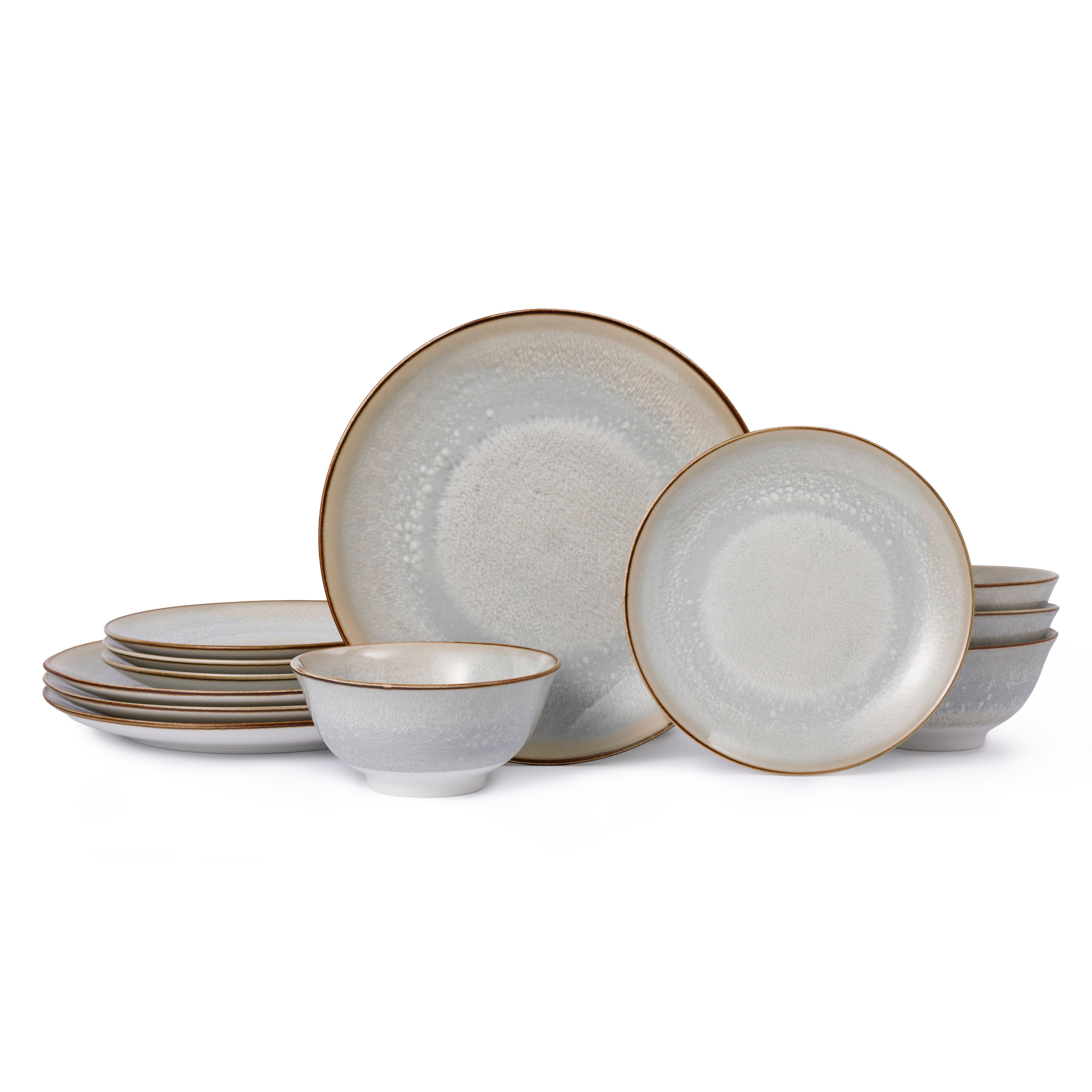Mikasa Patterned Nordic Grey Porcelain 12 piece Dinner set