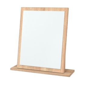 Milan Natural Rectangular Freestanding Framed mirror, (H)50cm (W)47.8cm