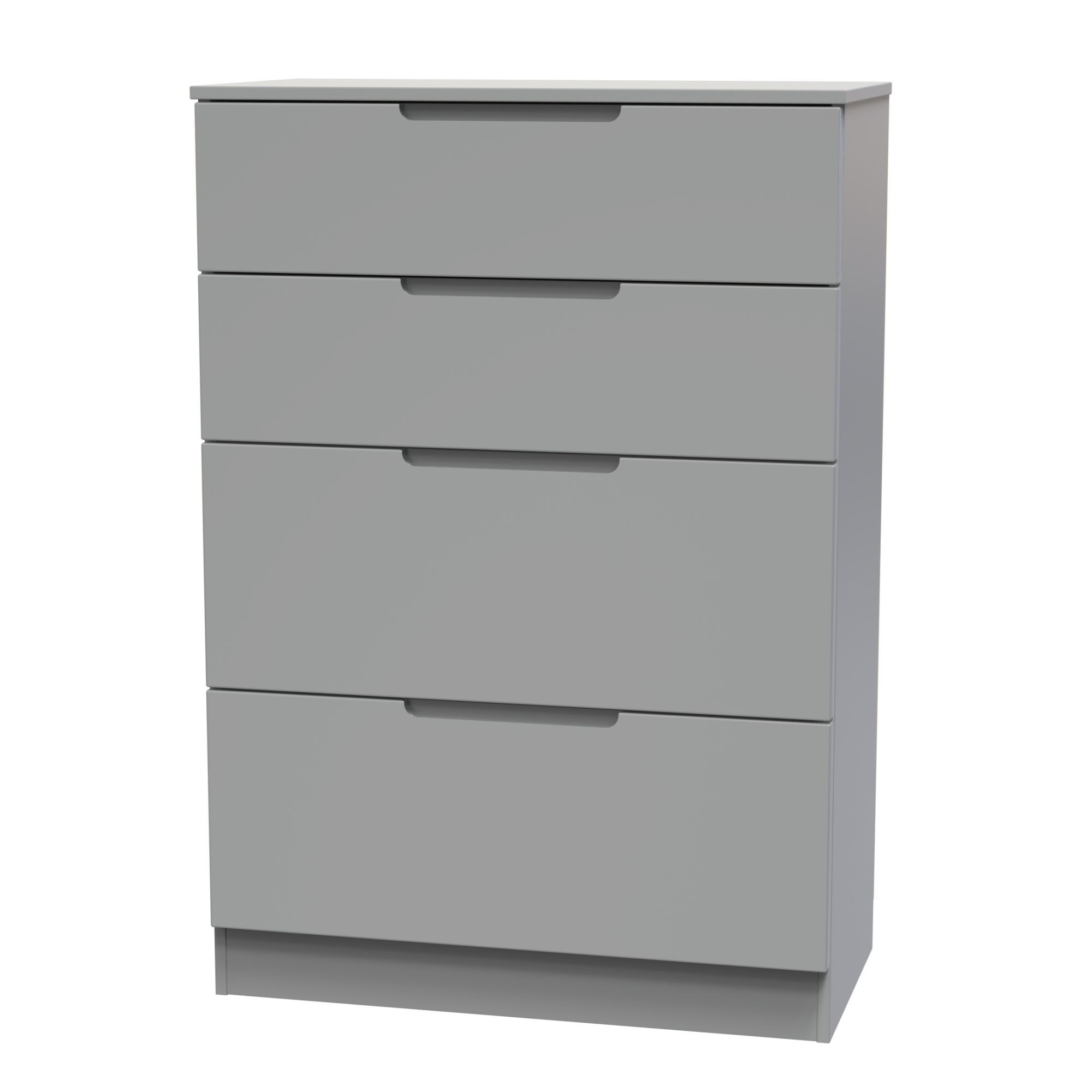 Milan Ready assembled Grey 4 Drawer Chest (H)1067mm (W)740mm (D)390mm