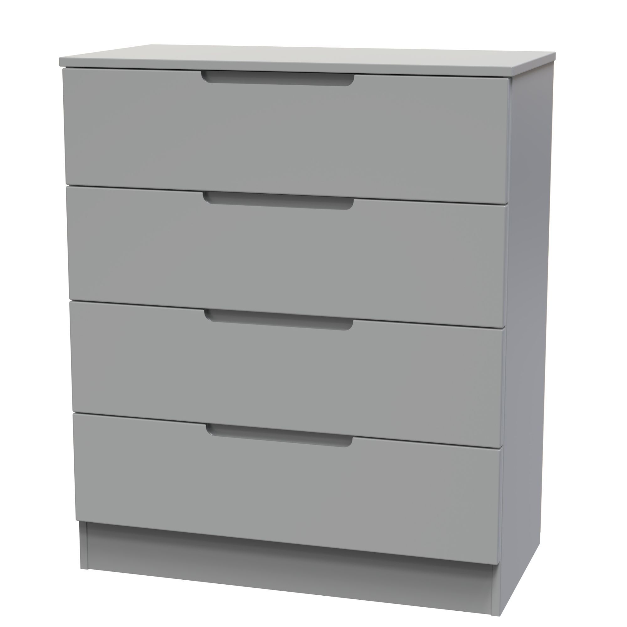 Milan Ready assembled Grey 4 Drawer Chest (H)875mm (W)740mm (D)390mm