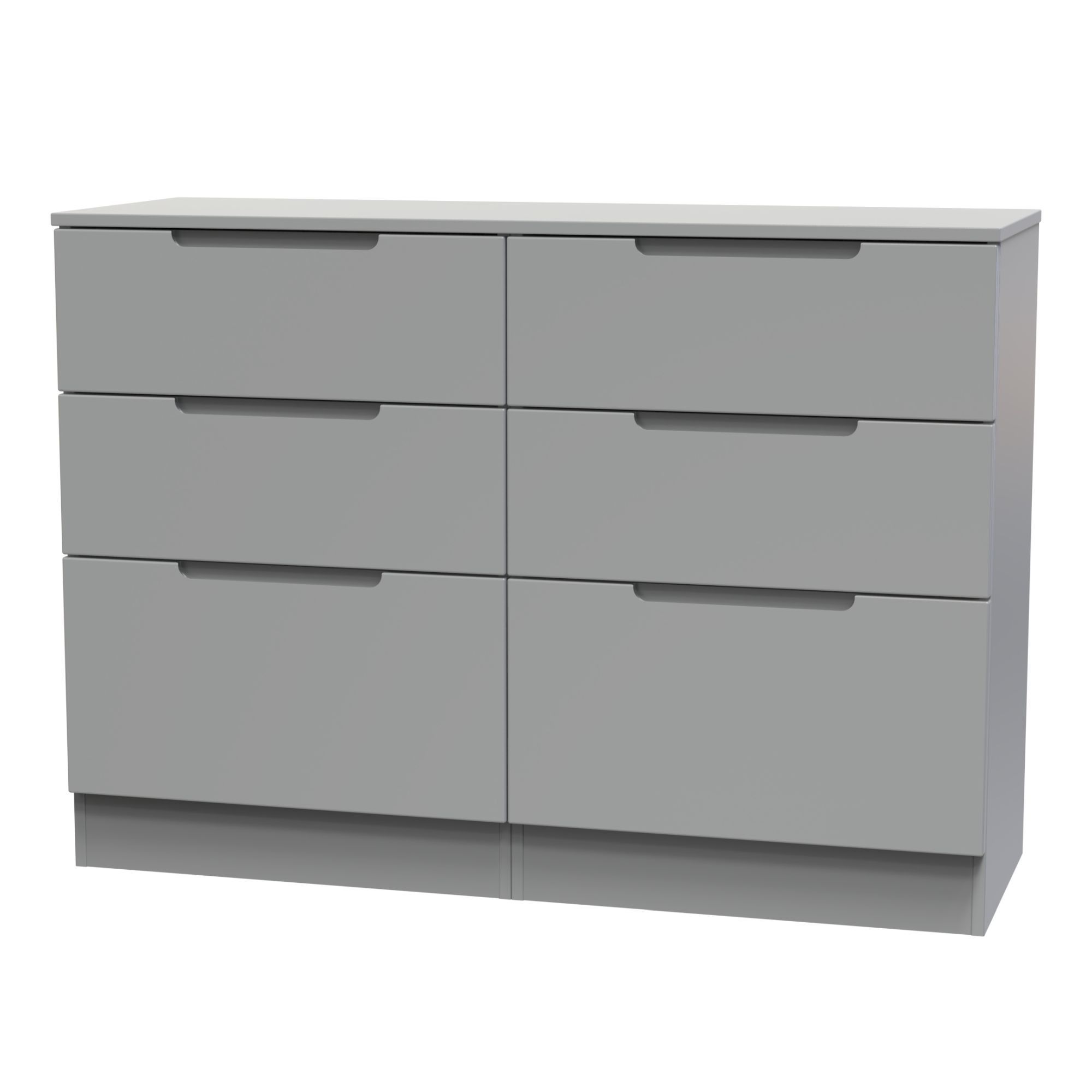 Milan Ready assembled Grey 6 Drawer Chest (H)785mm (W)1100mm (D)390mm