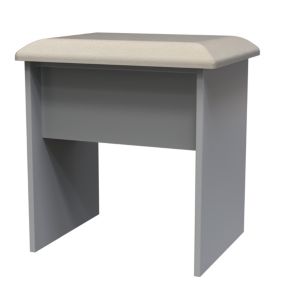 Milan Ready assembled Grey Padded Dressing table stool