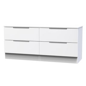 Milan Ready assembled White 4 Drawer Bed box (H)495mm (W)1100mm (D)390mm