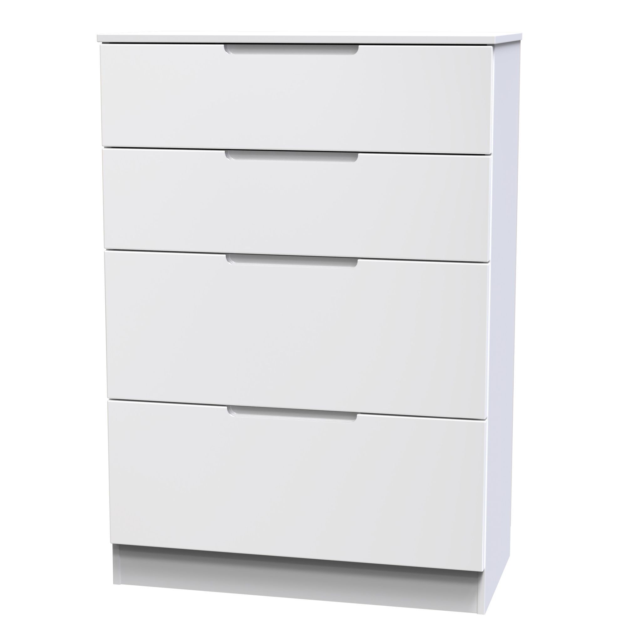 Milan Ready assembled White 4 Drawer Chest (H)1067mm (W)740mm (D)390mm