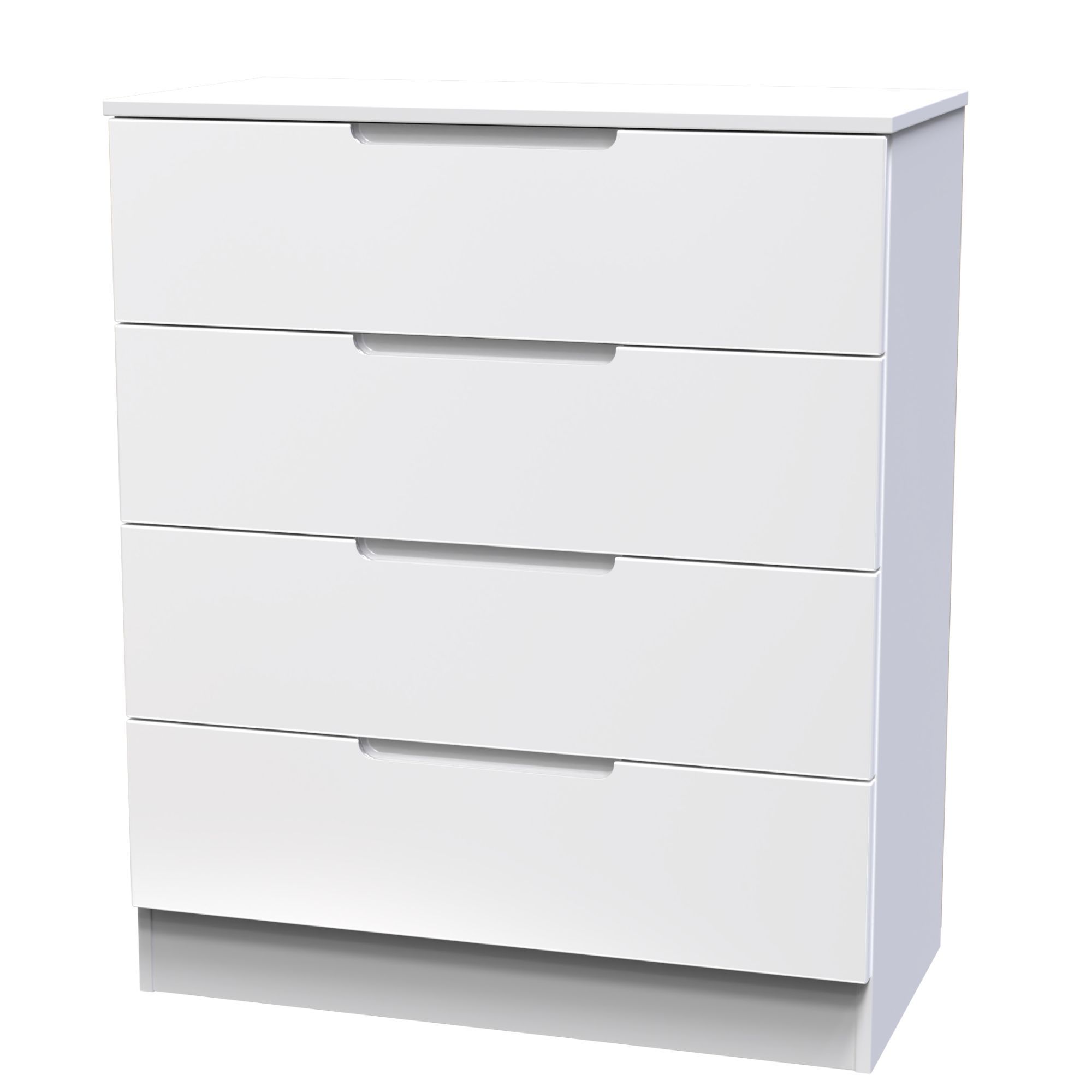 Milan Ready assembled White 4 Drawer Chest (H)875mm (W)740mm (D)390mm