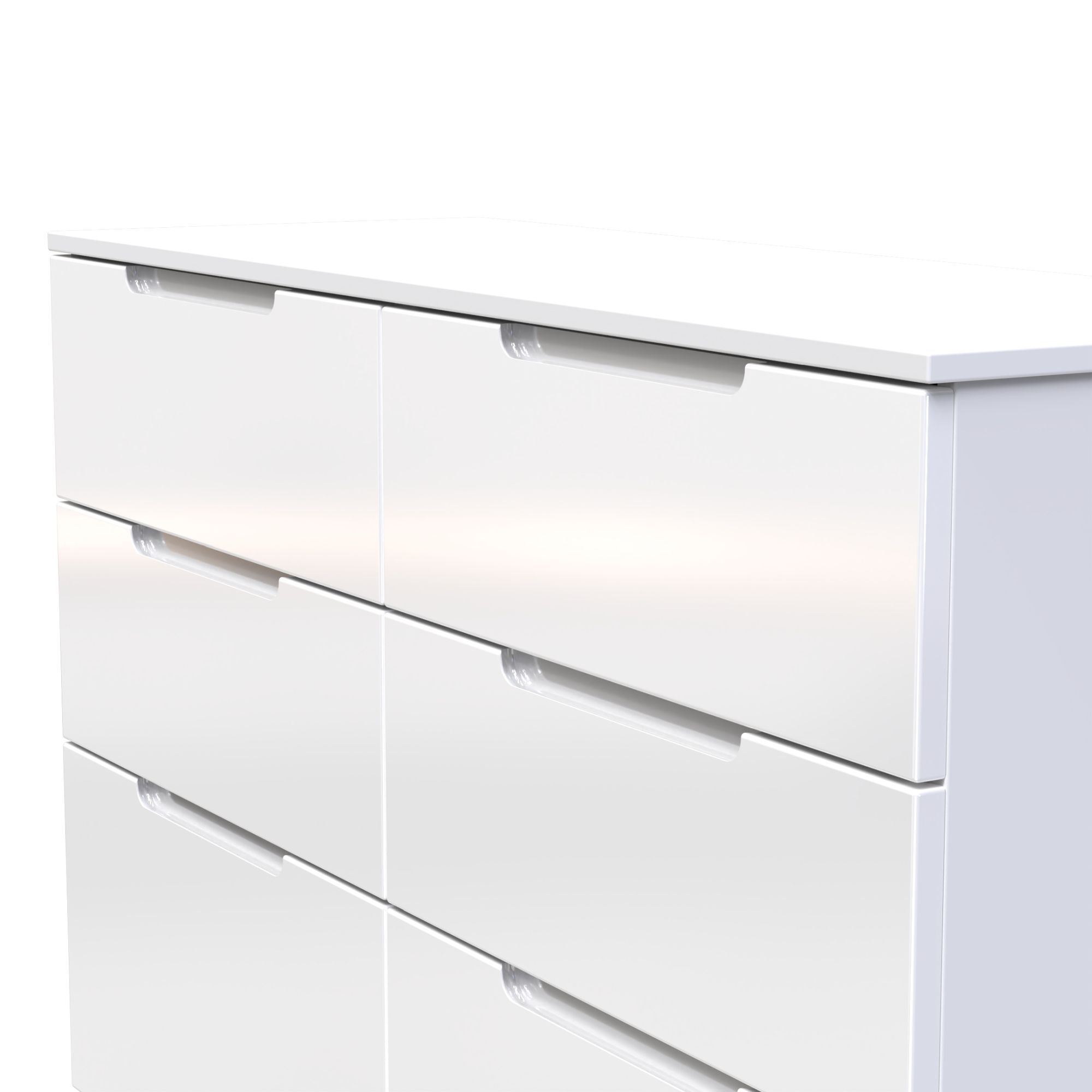 Milan Ready assembled White 6 Drawer Chest (H)785mm (W)1100mm (D)390mm