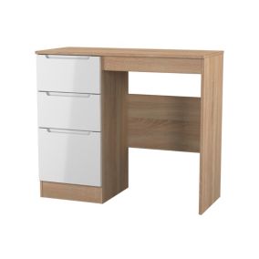 Milan Ready assembled White & oak 3 Drawer Dressing table (H)785mm (W)904mm (D)390mm