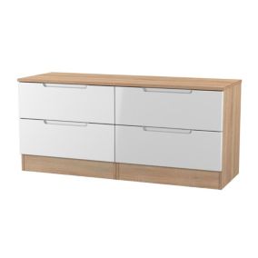 Milan Ready assembled White & oak 4 Drawer Bed box (H)495mm (W)1100mm (D)390mm