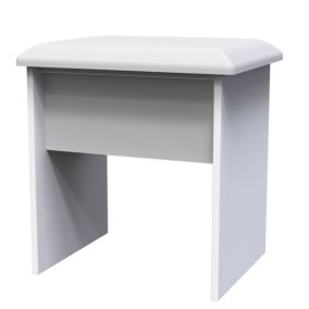 Milan Ready assembled White Padded Dressing table stool