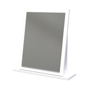 Milan White Rectangular Freestanding Framed mirror, (H)50cm (W)47.8cm