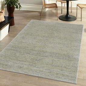 Milano Green Striped Small Rug, (L)150cm x (W)80cm