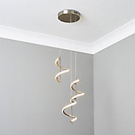 Milli Swirl Chrome effect 3 Lamp Pendant ceiling light, (Dia)280mm