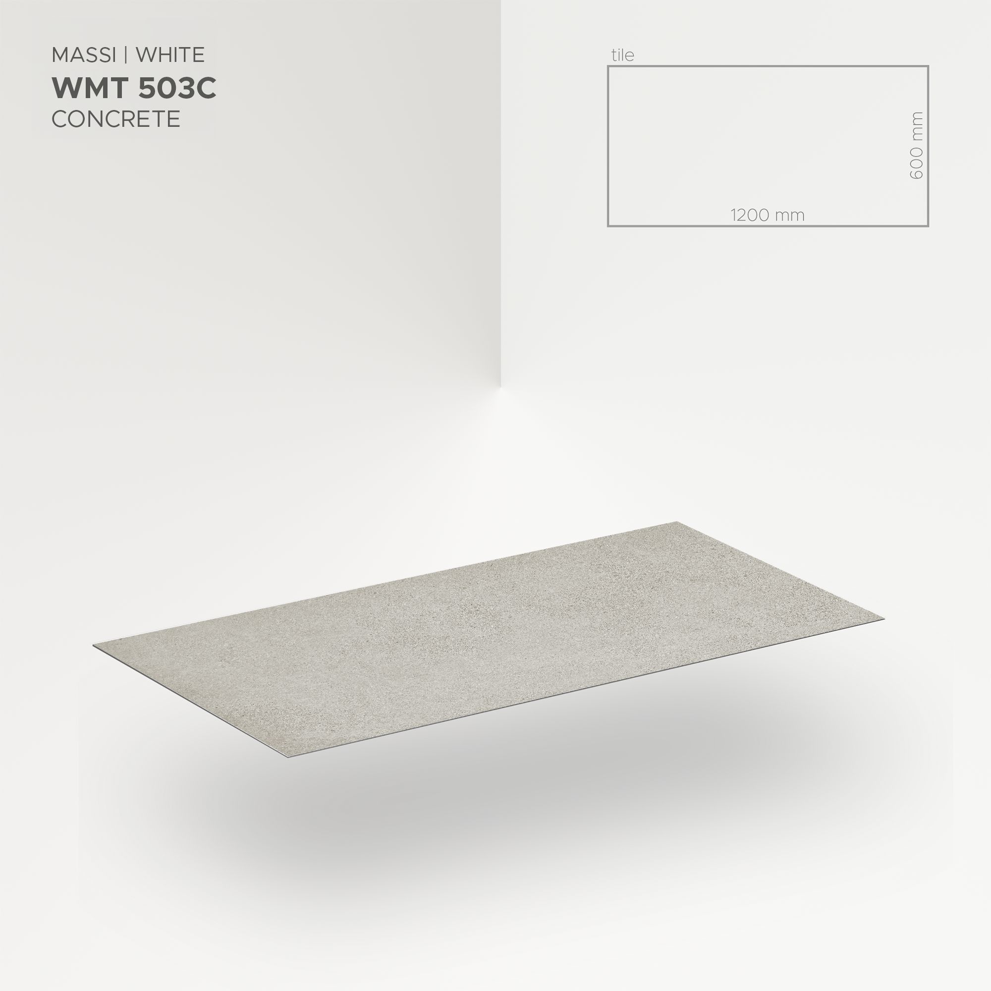 Mineral White Matt Massi Concrete effect Embossed Stone plastic composite (SPC) Indoor Wall tile, Pack of 4, (L)1200mm (W)600mm