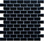 Mini Black Gloss Metro Porcelain Mosaic tile, (L)320mm (W)298mm