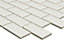 Mini White Gloss Metro Porcelain Mosaic tile, (L)320mm (W)298mm