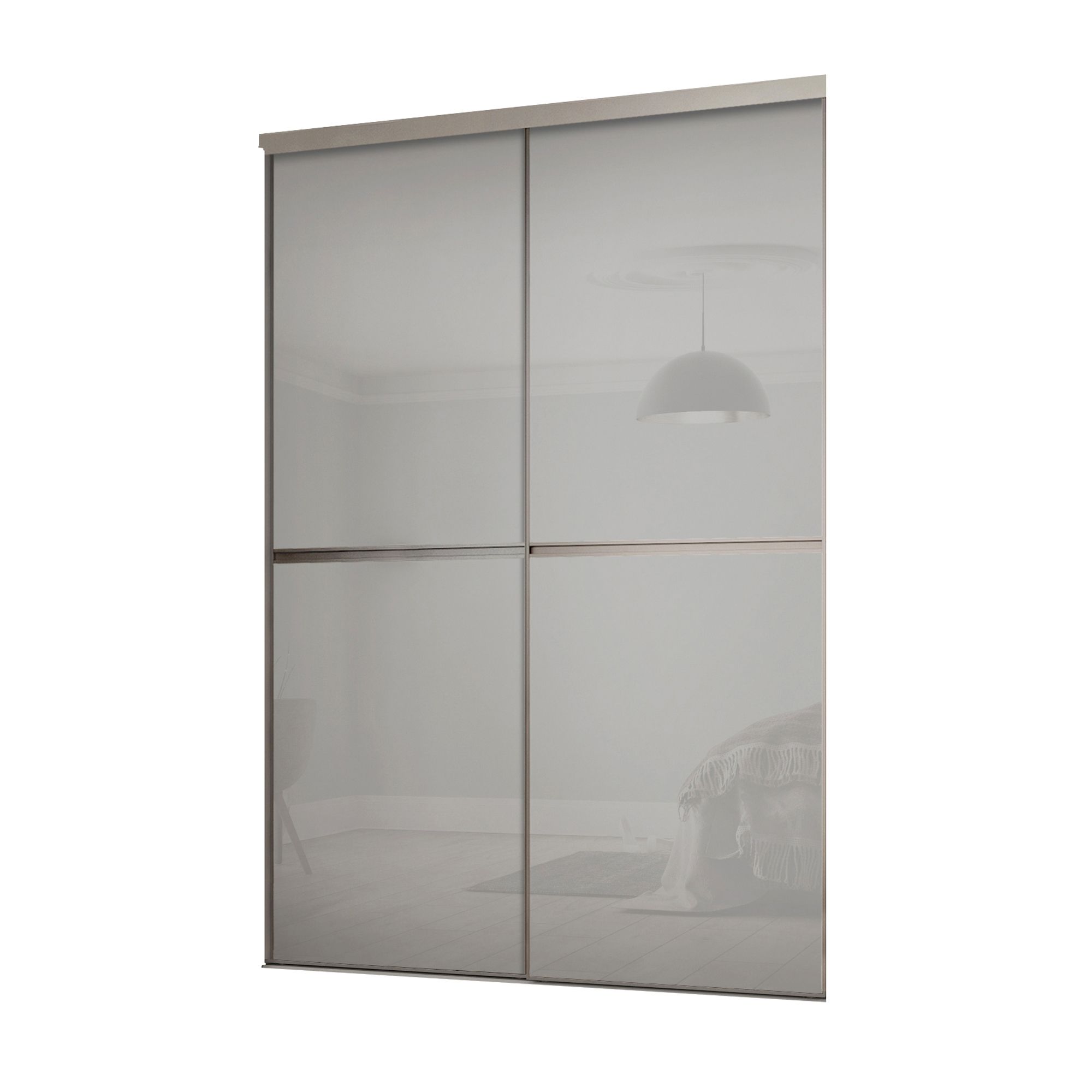 Minimalist Grey 2 door Sliding Wardrobe Door kit (H)2260mm (W)1808mm