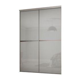 Minimalist Grey 2 door Sliding Wardrobe Door kit (H)2260mm (W)1808mm