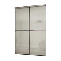 Minimalist Panelled Arctic white 2 door Sliding Wardrobe Door kit (H)2260mm (W)1200mm