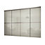 Minimalist Panelled Arctic white 4 door Sliding Wardrobe Door kit (H)2260mm (W)3008mm