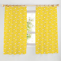 Minion Yellow Unlined Pencil pleat Curtains (W)167cm (L)137cm, Pair