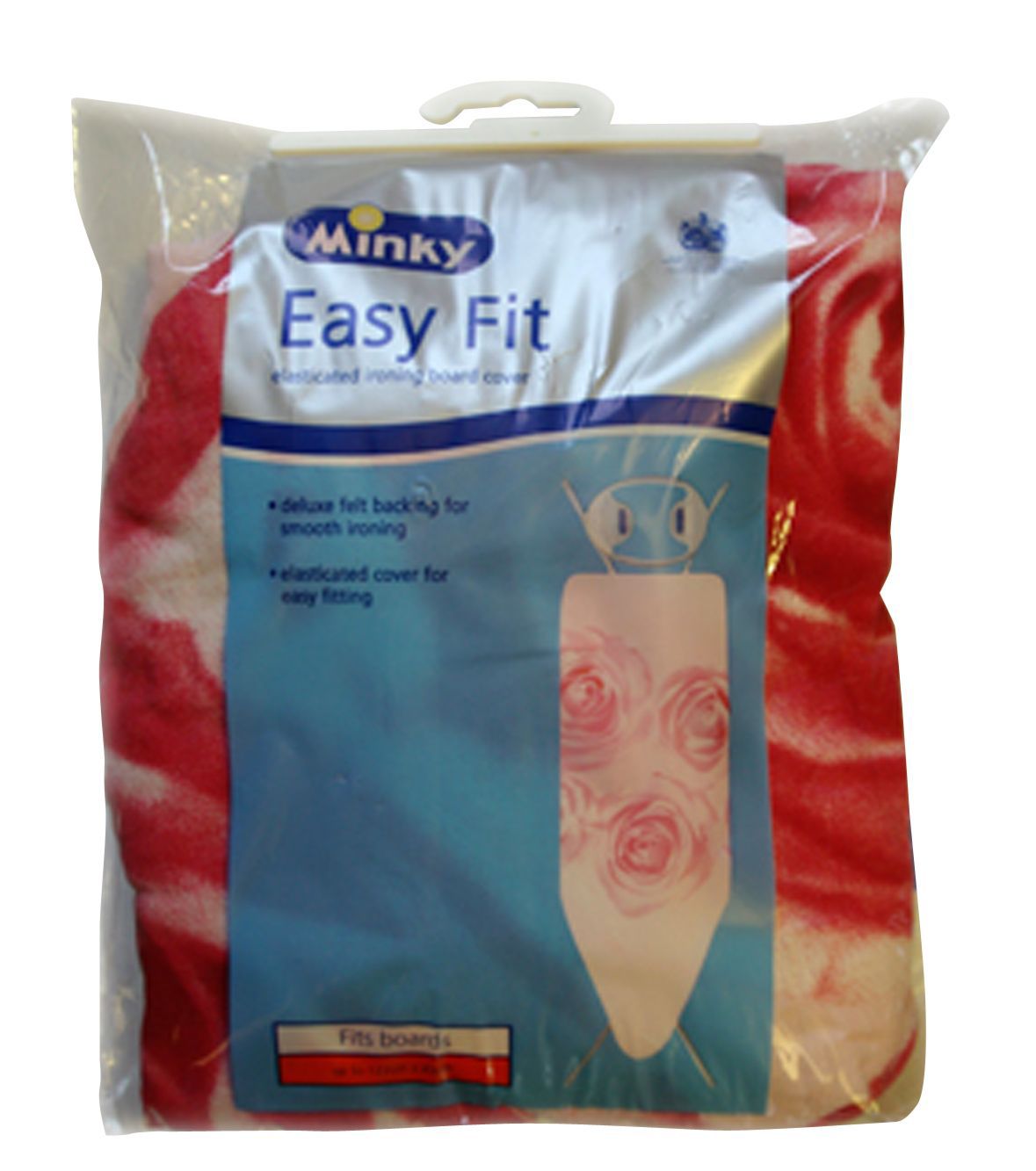 Minky Easy fit Pink Elasticated Ironing board cover (L)122cm (W)43cm