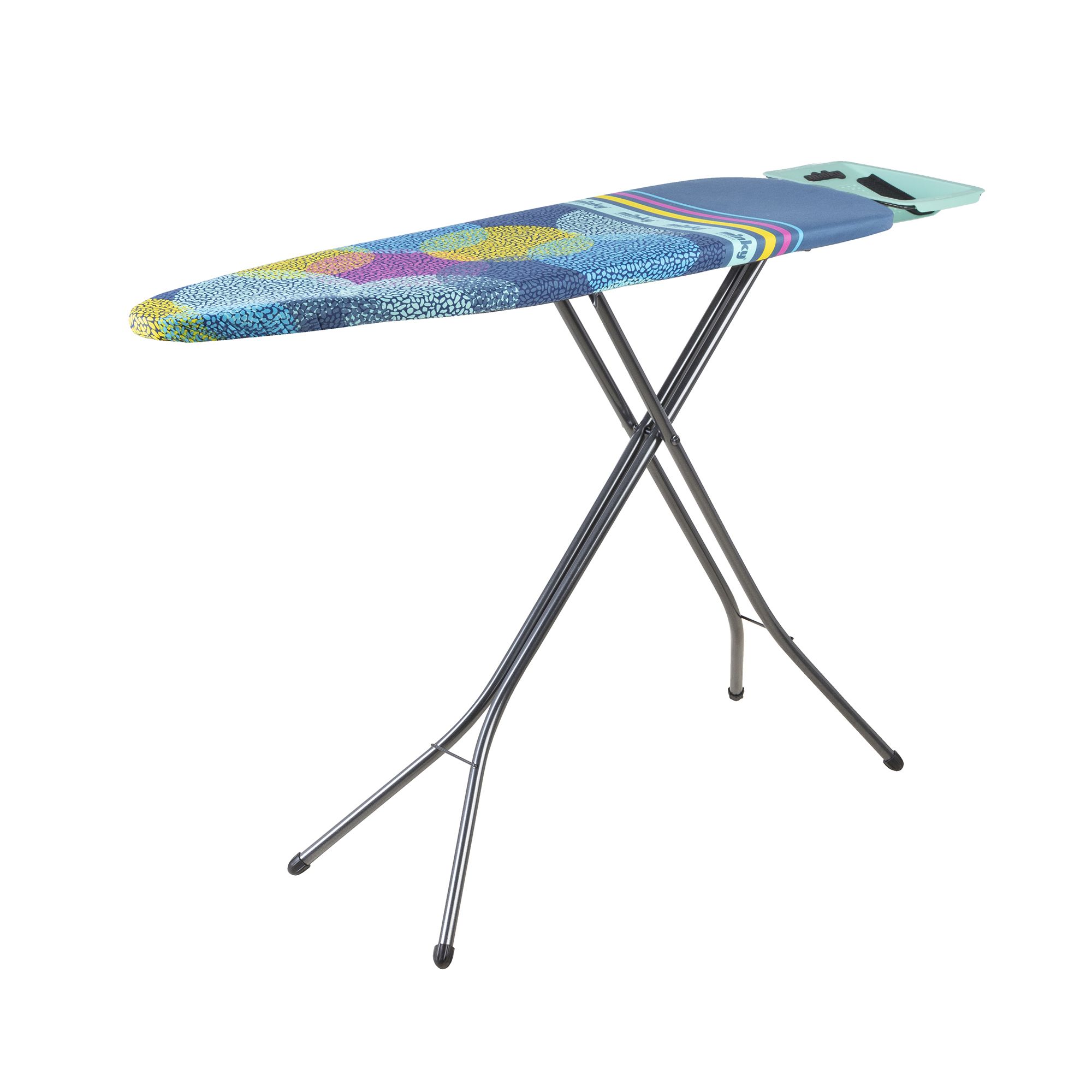 Minky Sure Grip Blue, pink, yellow & green Metallic effect Ironing board (L)160cm (W)45cm