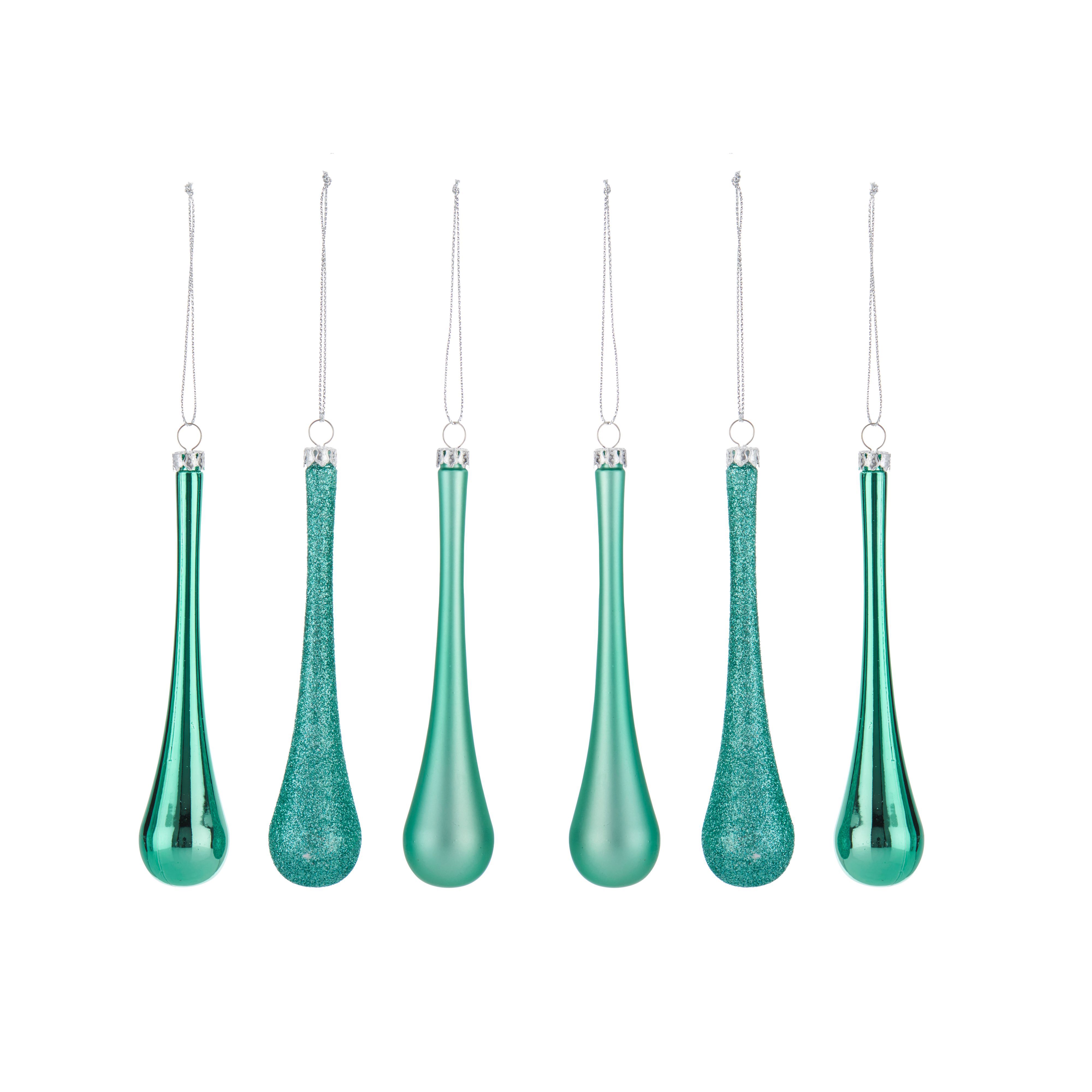Mint green Glitter effect Decoration of 6