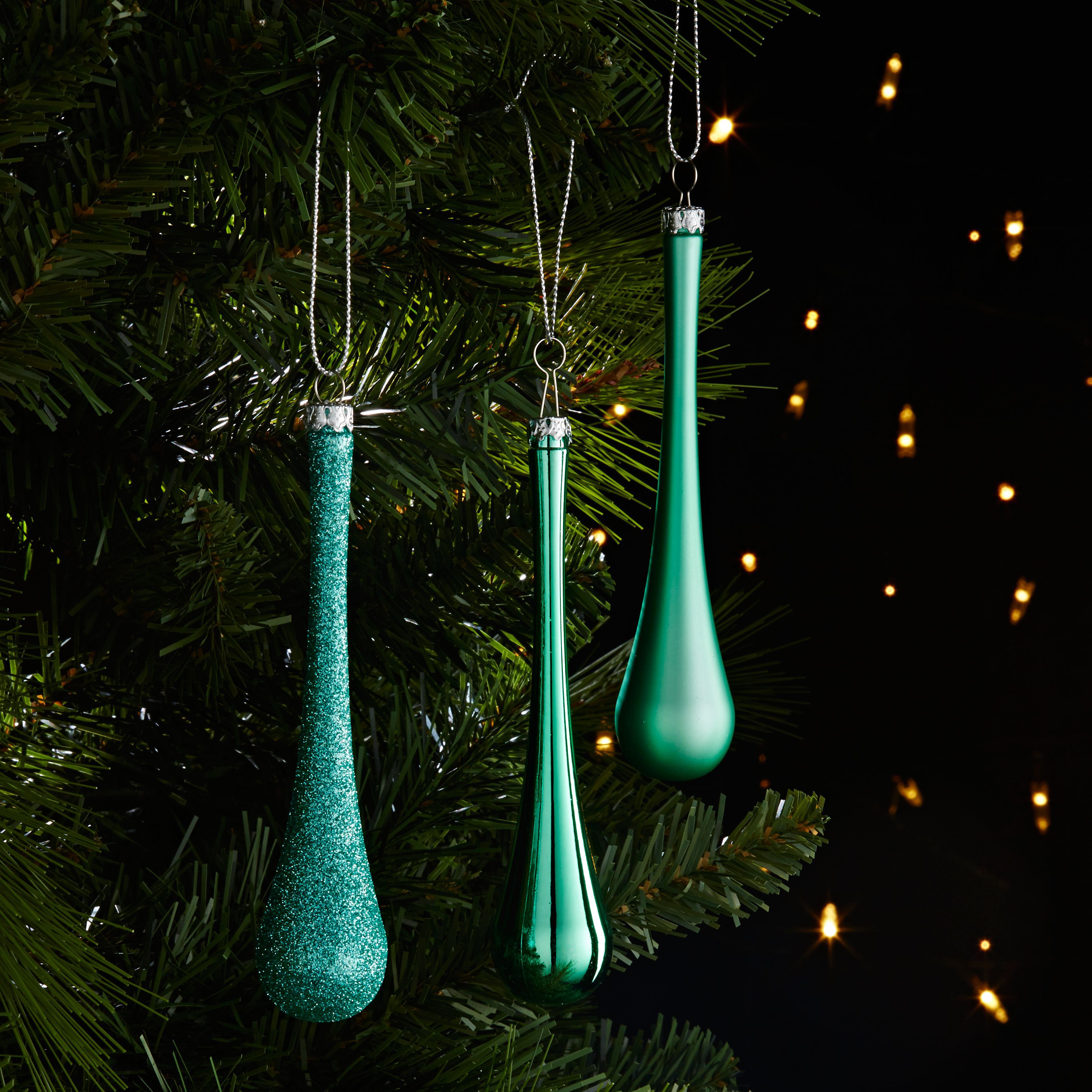 Mint green Glitter effect Decoration of 6