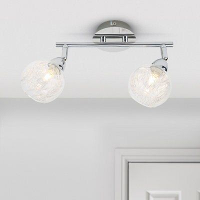 Minto Gloss Chrome effect Mains powered 2 lamp Spotlight