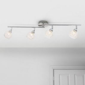 Minto Gloss Chrome effect Mains-powered 4 lamp Spotlight
