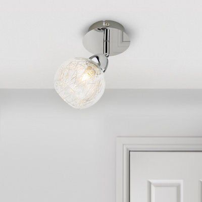 Minto Gloss Chrome effect Mains-powered Spotlight