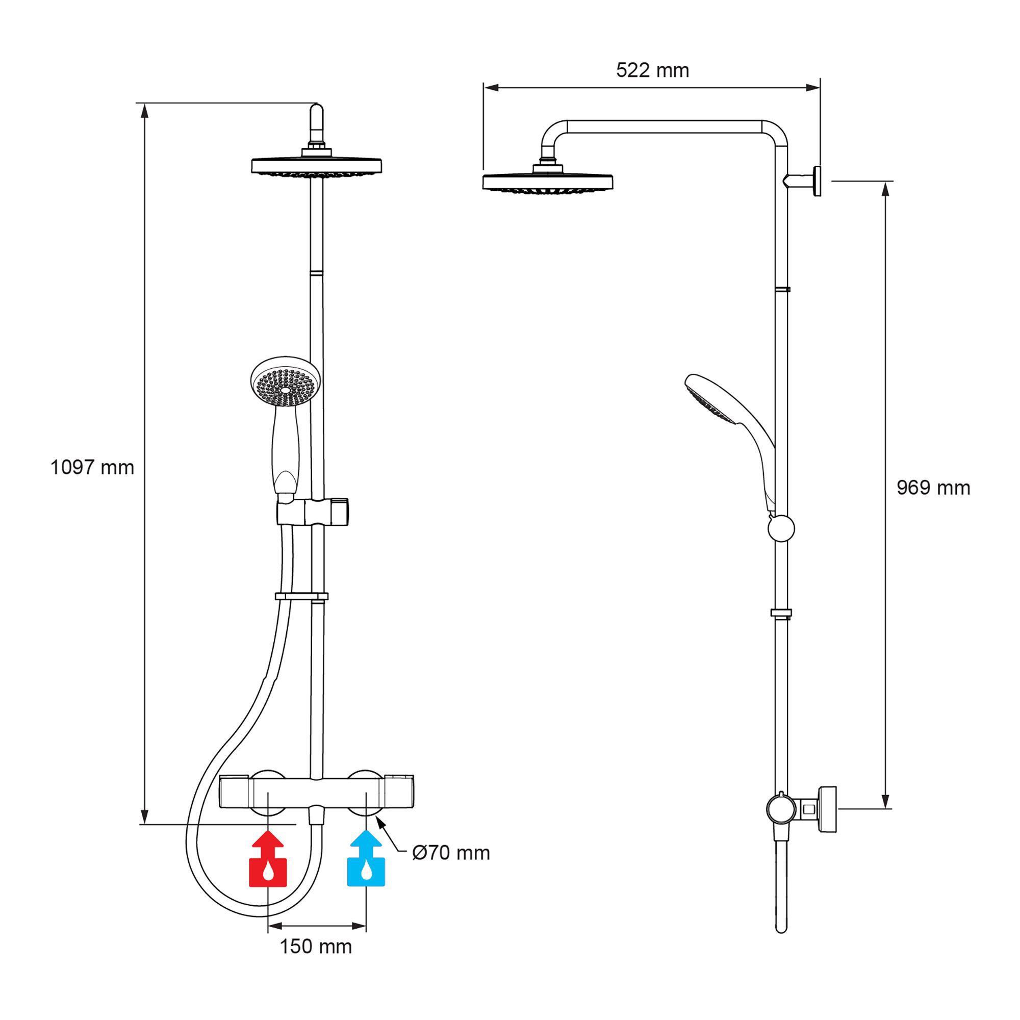 Mira Apt Chrome effect Thermostatic Mixer Shower