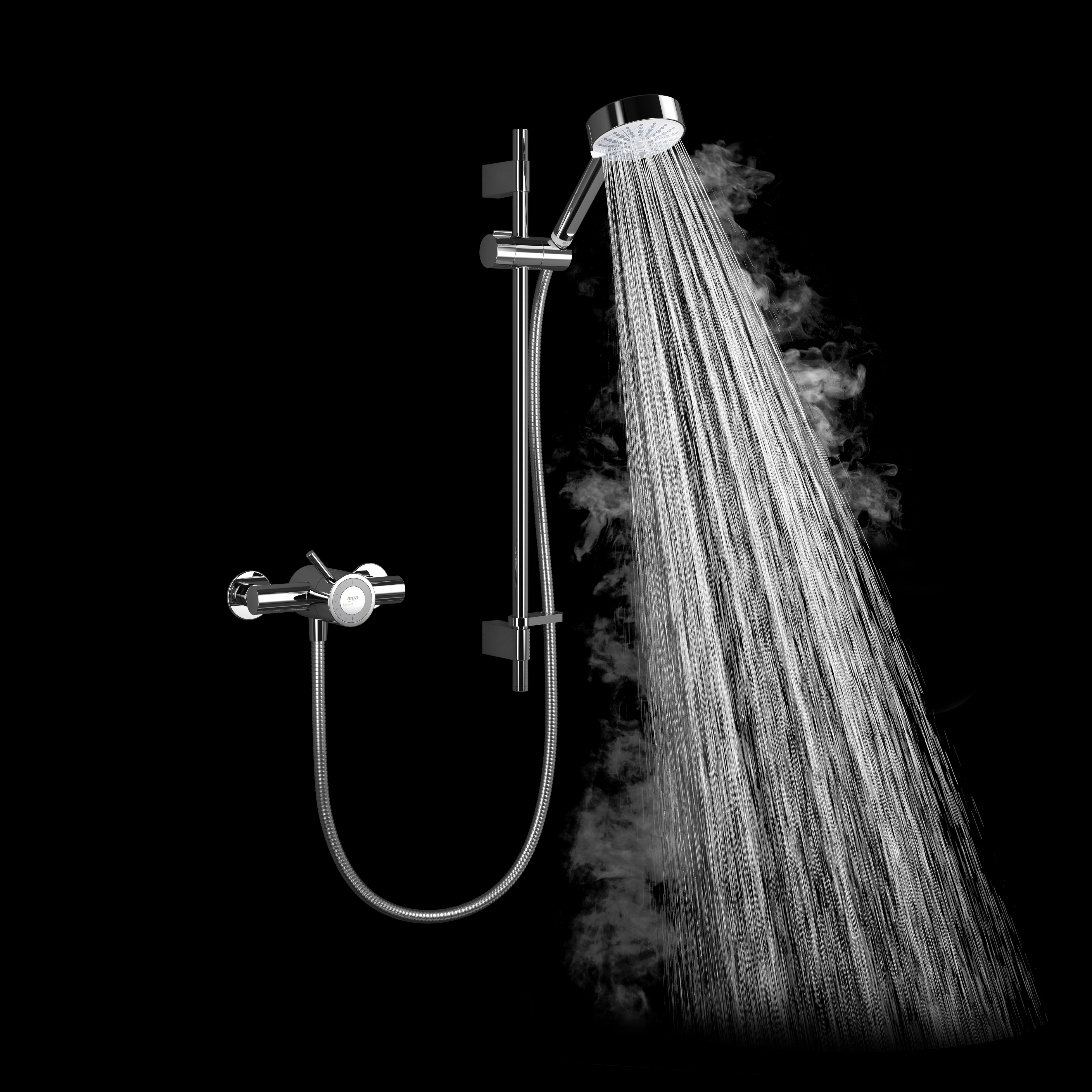 Mira Element EV Chrome effect Wall-mounted Thermostatic Mixer Shower