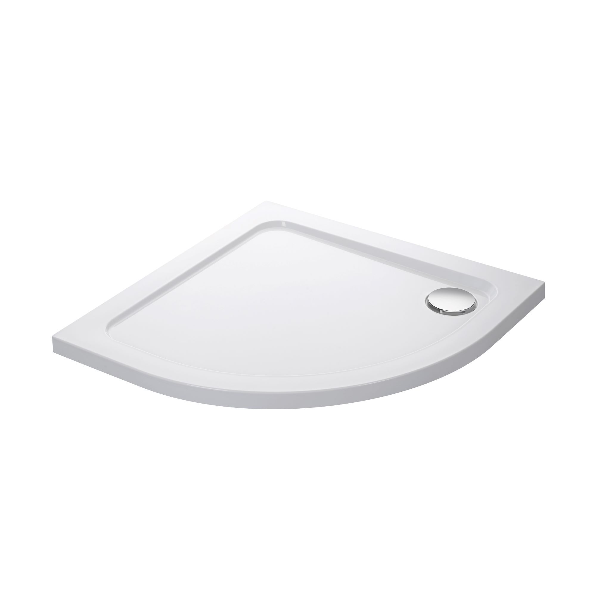 Mira Flight Low Gloss White Quadrant Shower tray (L)900mm (W)900mm (H) 40mm