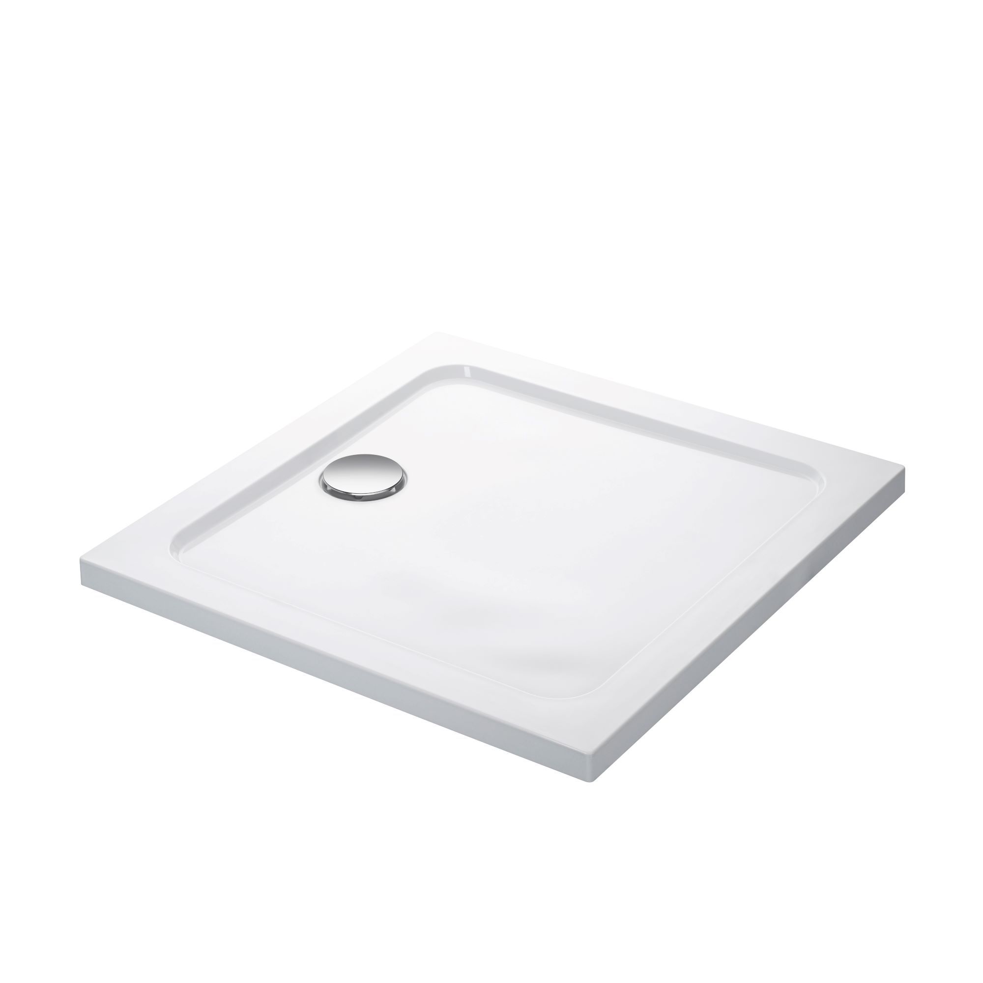 Mira Flight Low Gloss White Square Shower tray (L)800mm (W)800mm (H) 40mm