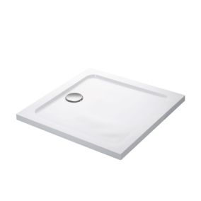 Mira Flight Low Gloss White Square Shower tray (L)800mm (W)800mm (H) 40mm
