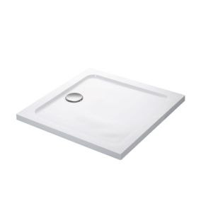 Mira Flight Low Gloss White Square Shower tray (L)900mm (W)900mm (H) 40mm