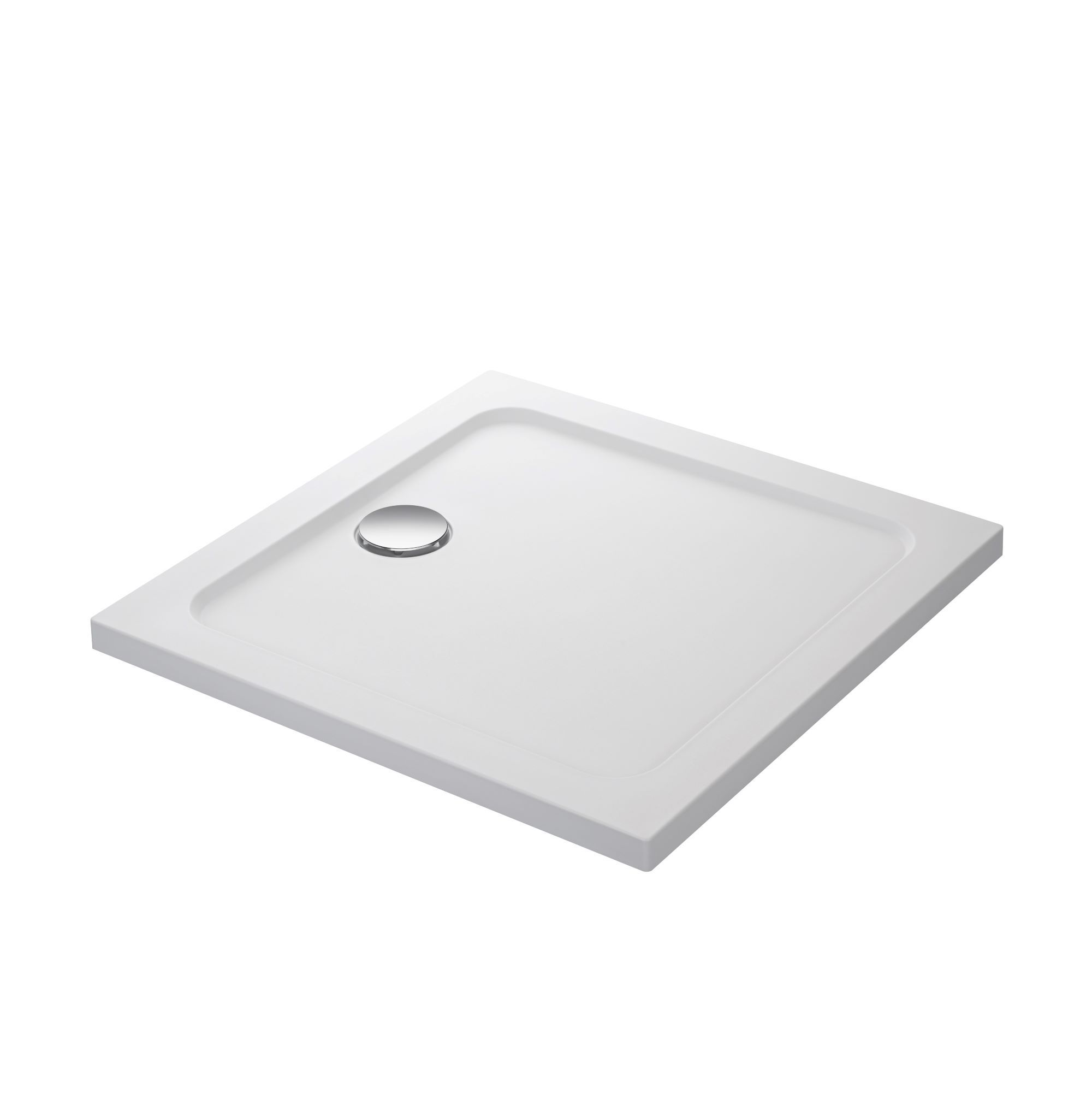 Mira Flight Safe Low Matt White Square Shower tray (L)760mm (W)760mm (H ...