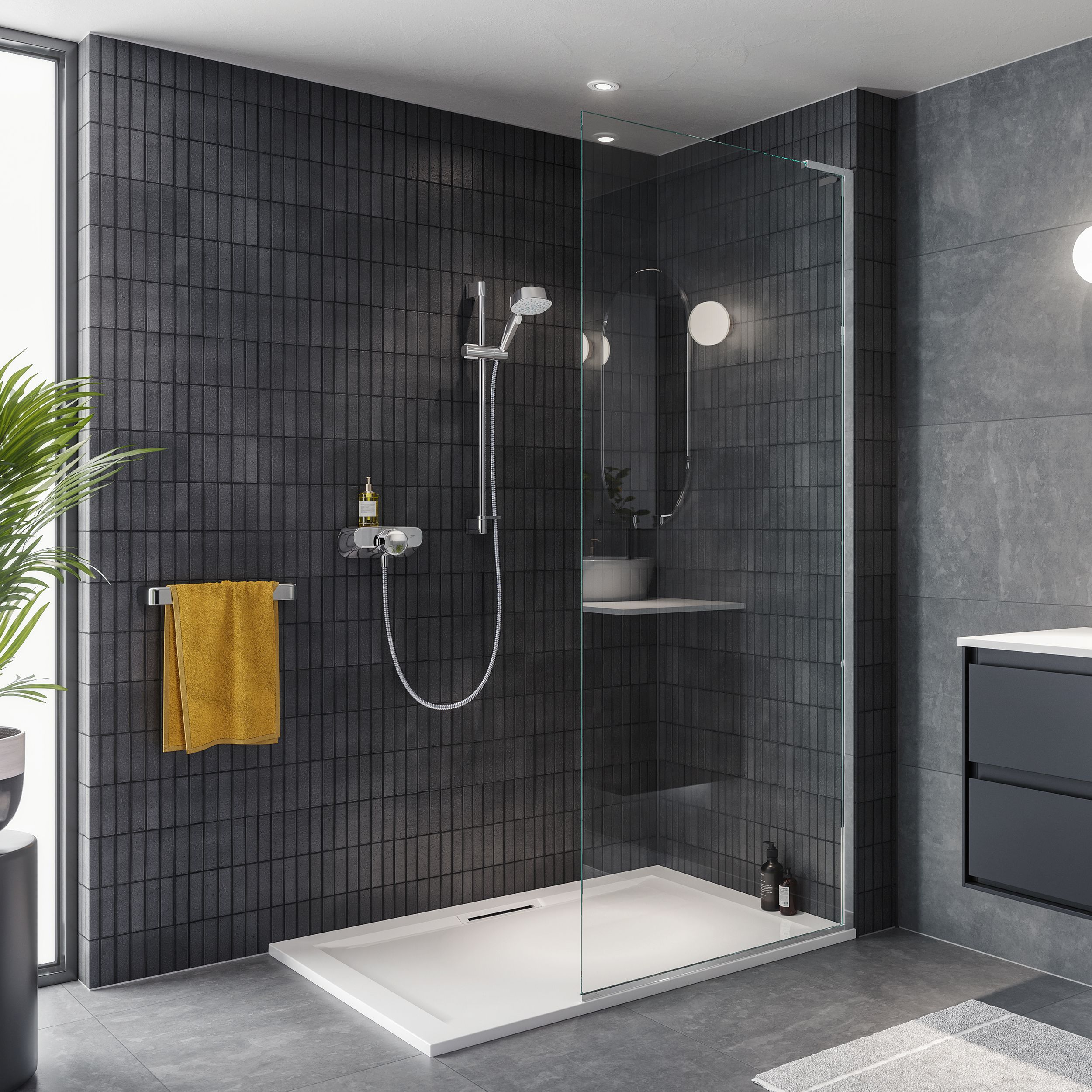 Mira Form Chrome effect Rear fed Thermostatic Mixer Shower & 1.25m hose length