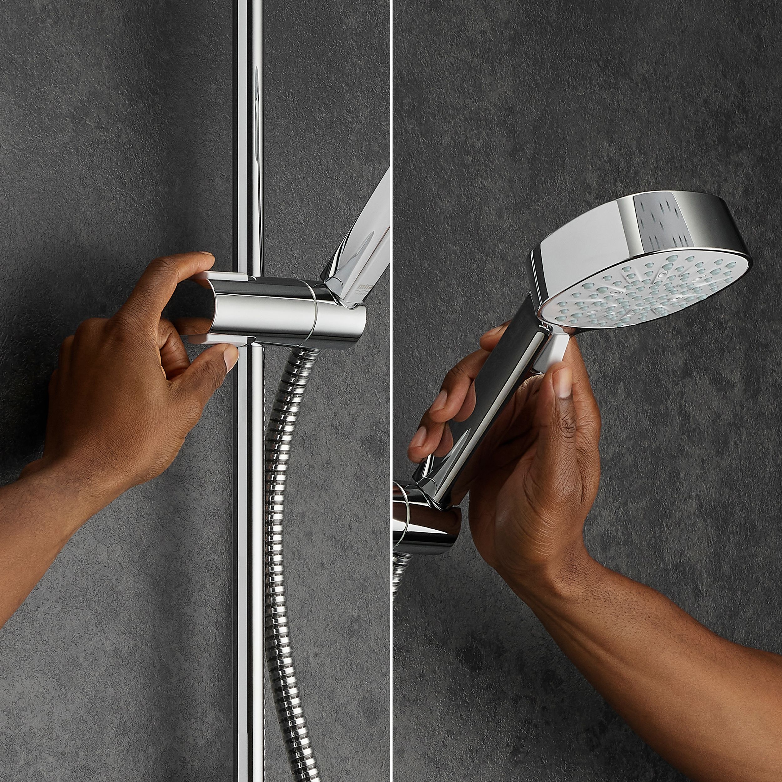 Mira Form Chrome effect Rear fed Thermostatic Mixer Shower & 1.25m hose length