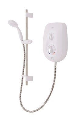 mira advance white 8.7 kw thermostatic electric shower