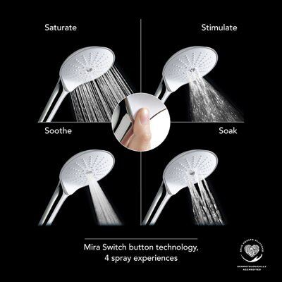Mira Mode Pumped Chrome effect Ceiling fed Low pressure Digital mixer Shower