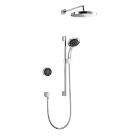 Mira Platinum Chrome effect Rear fed Low pressure Dual pumped mixer Exposed valve Shower with