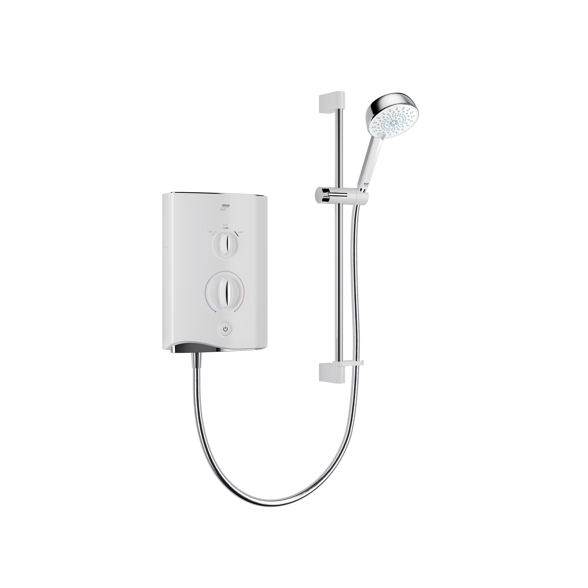 Mira Sport multi-fit Gloss White Electric Shower, 9.8kW