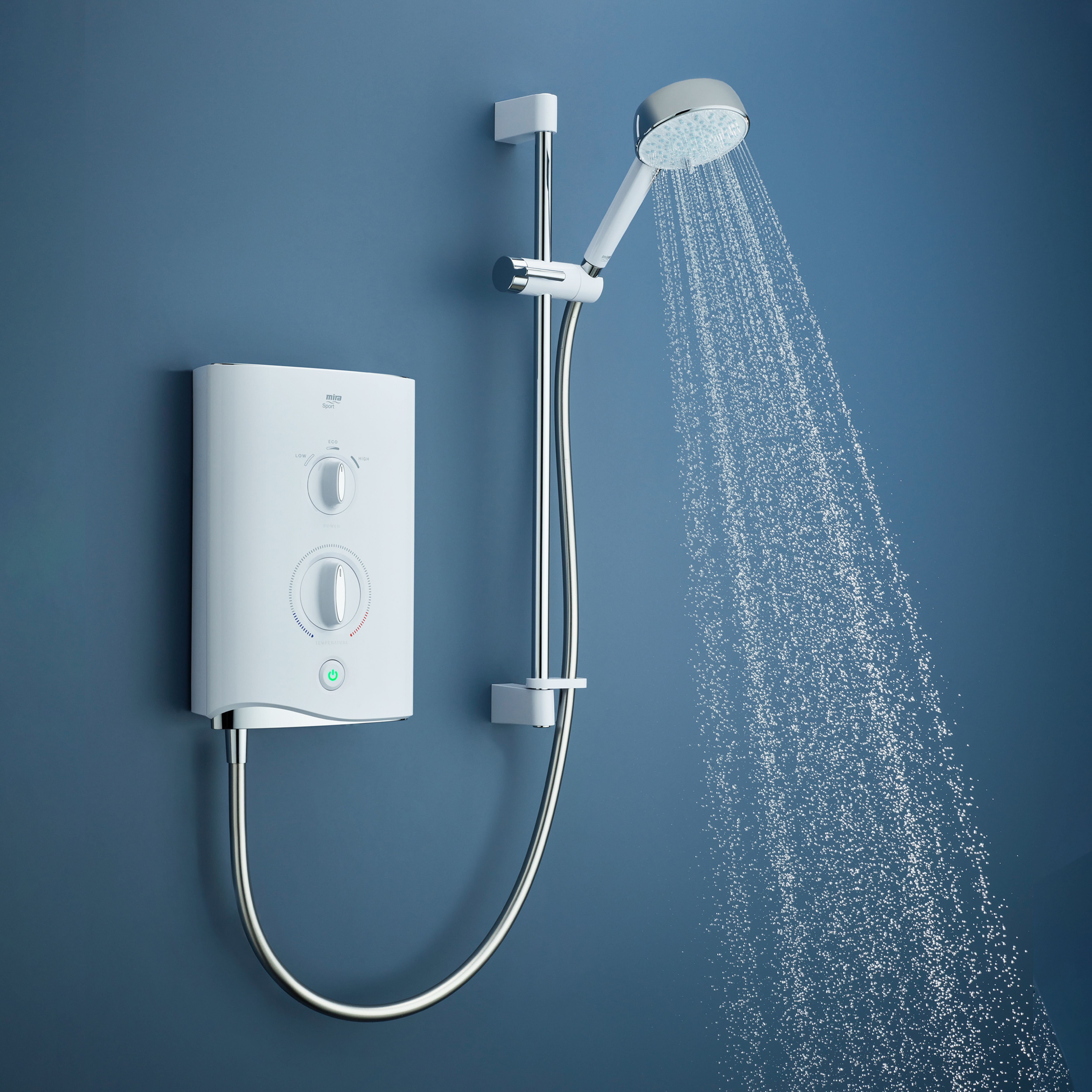 Mira Sport multi-fit Gloss White Electric Shower, 9.8kW