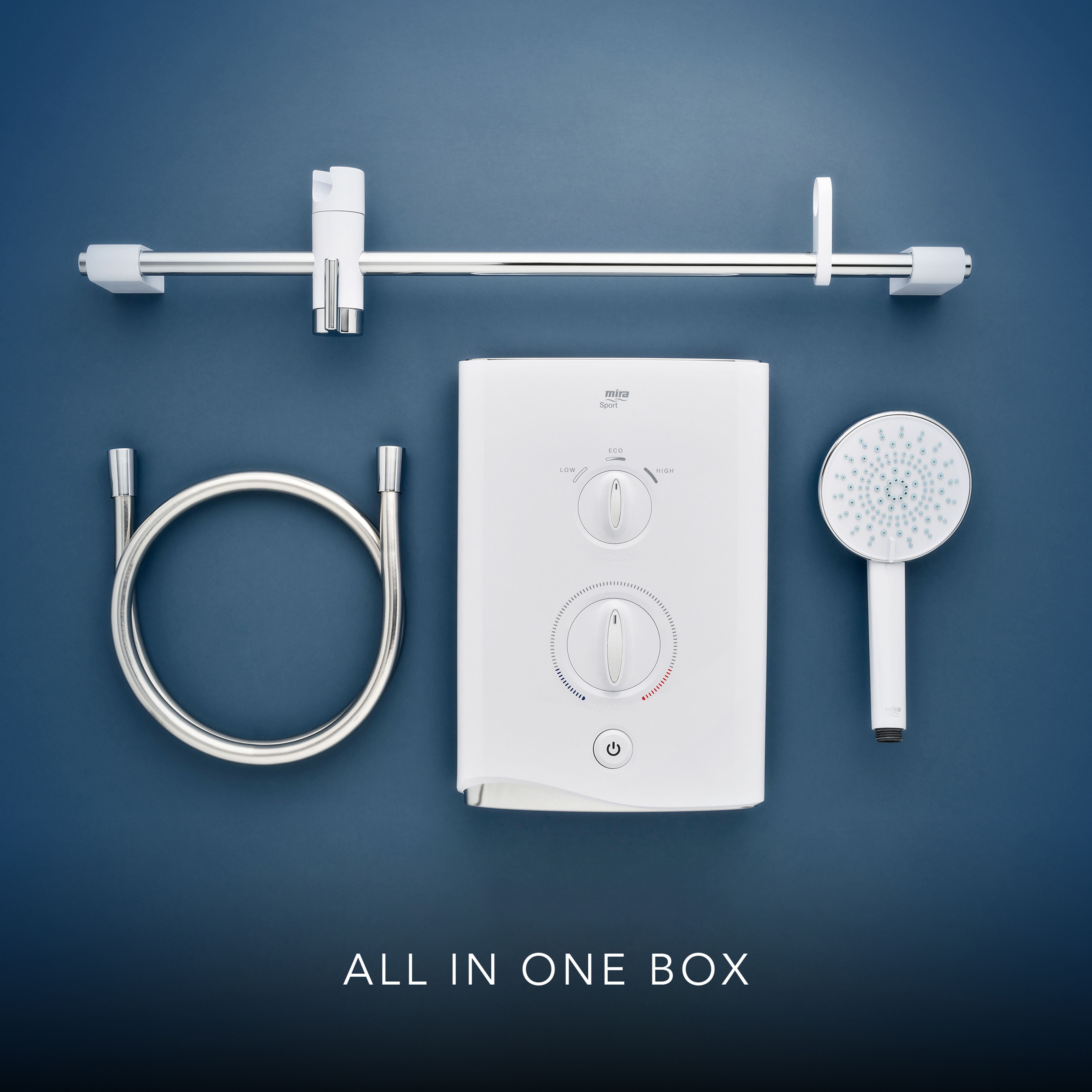 Mira Sport multi-fit Gloss White Electric Shower, 9.8kW