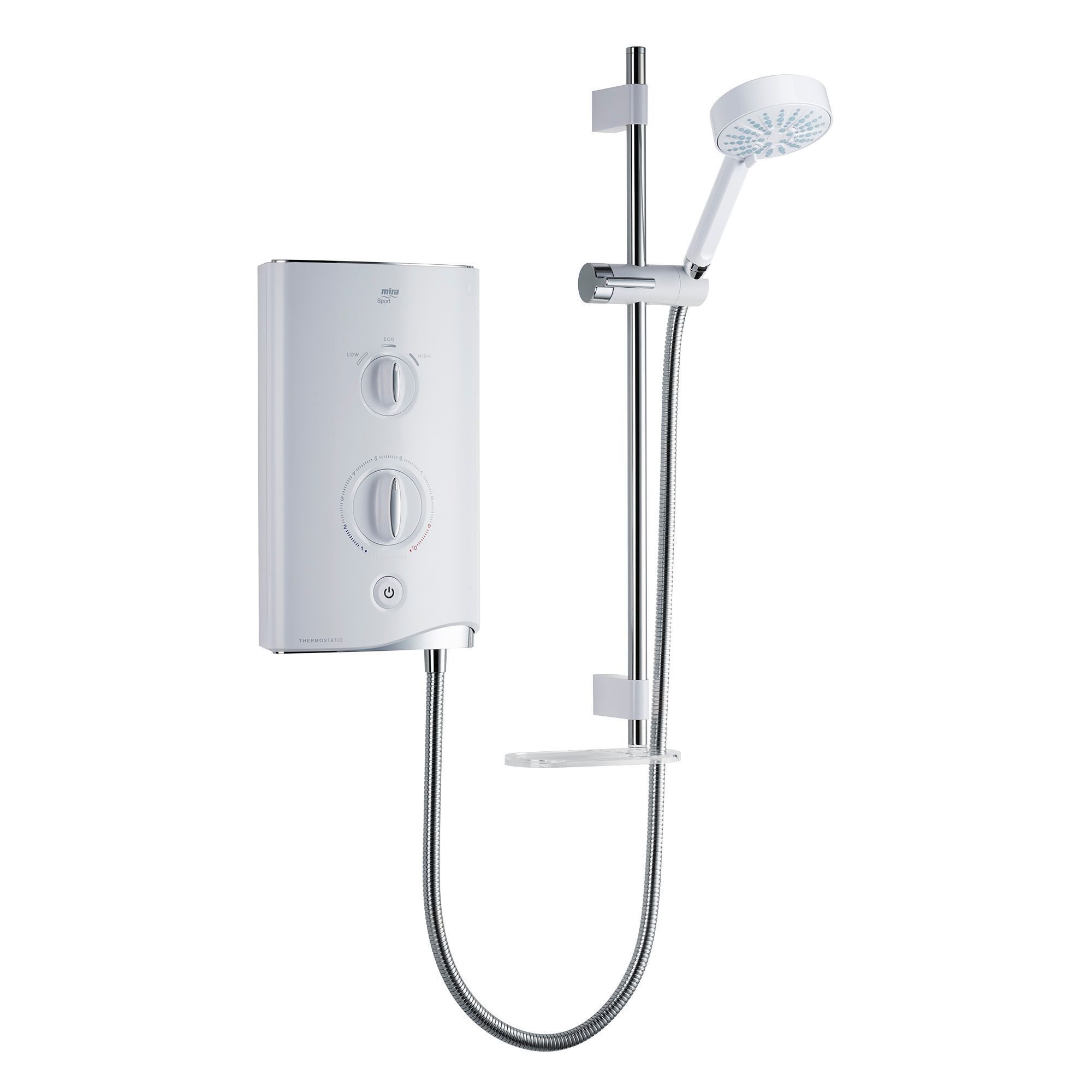 Buy Mira Sport White Chrome effect Thermostatic Electric Shower, 9kW