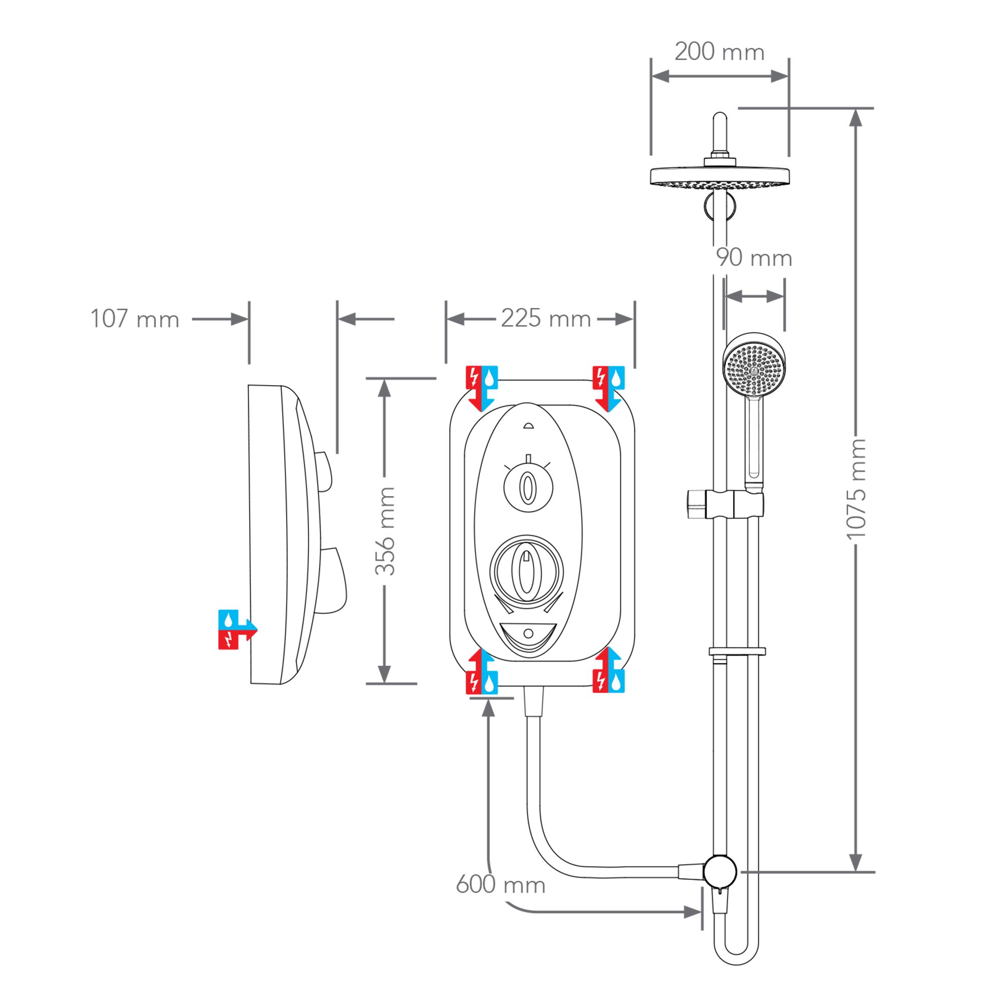 Mira Sprint Dual White Chrome Effect Electric Shower, 9.5kW | DIY At B&Q