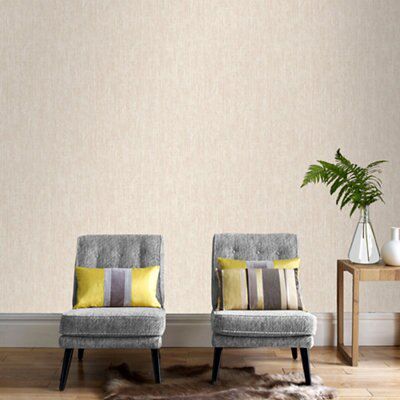 Mirabelle Cream Gold effect Sari Wallpaper