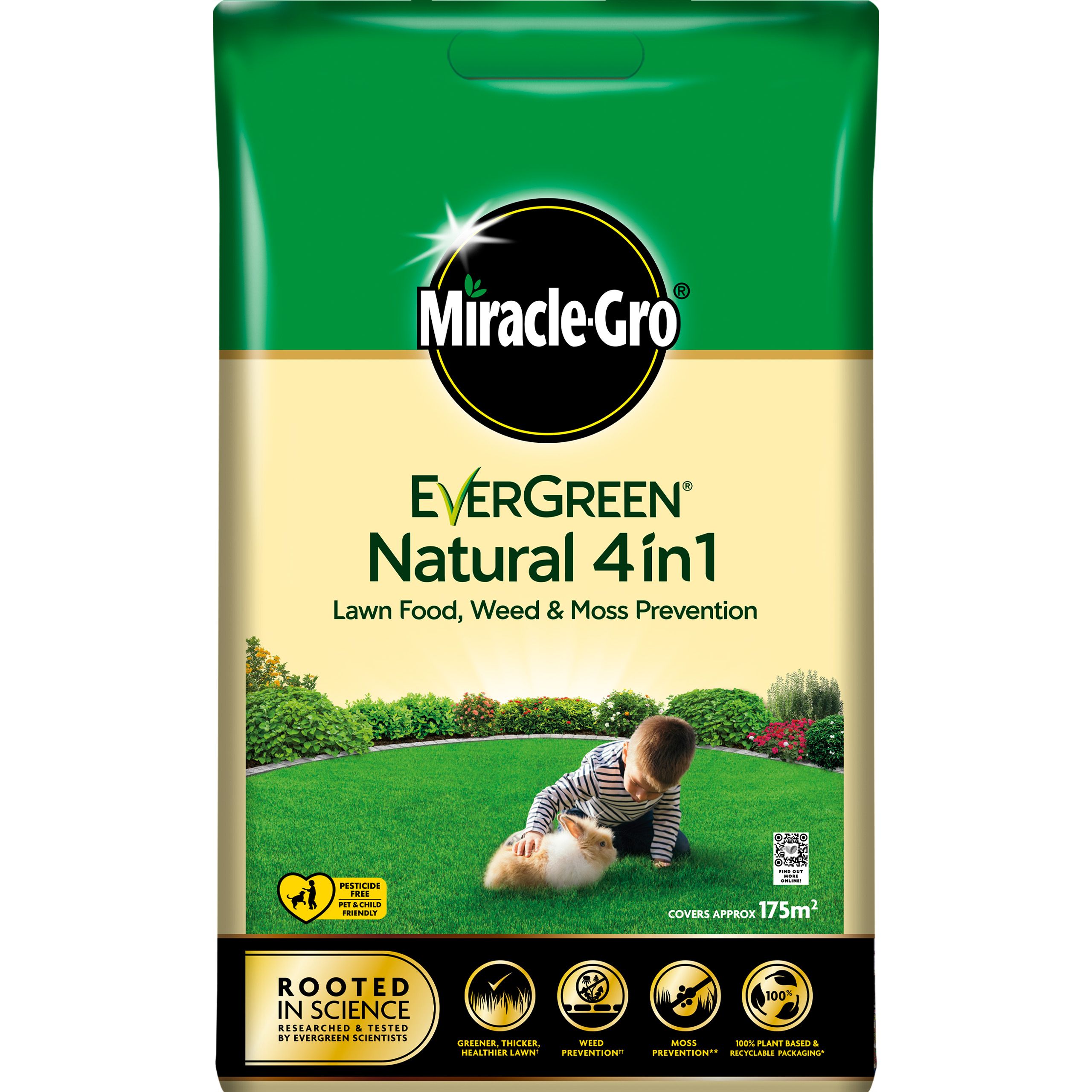 Miracle-Gro Natural Feed Lawn Fertiliser Granules 175m² 7kg | DIY At B&Q